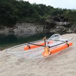 Fast Speed Cool Double Paddle Canoe , Stabilized Clear Fishing Rowing Boats