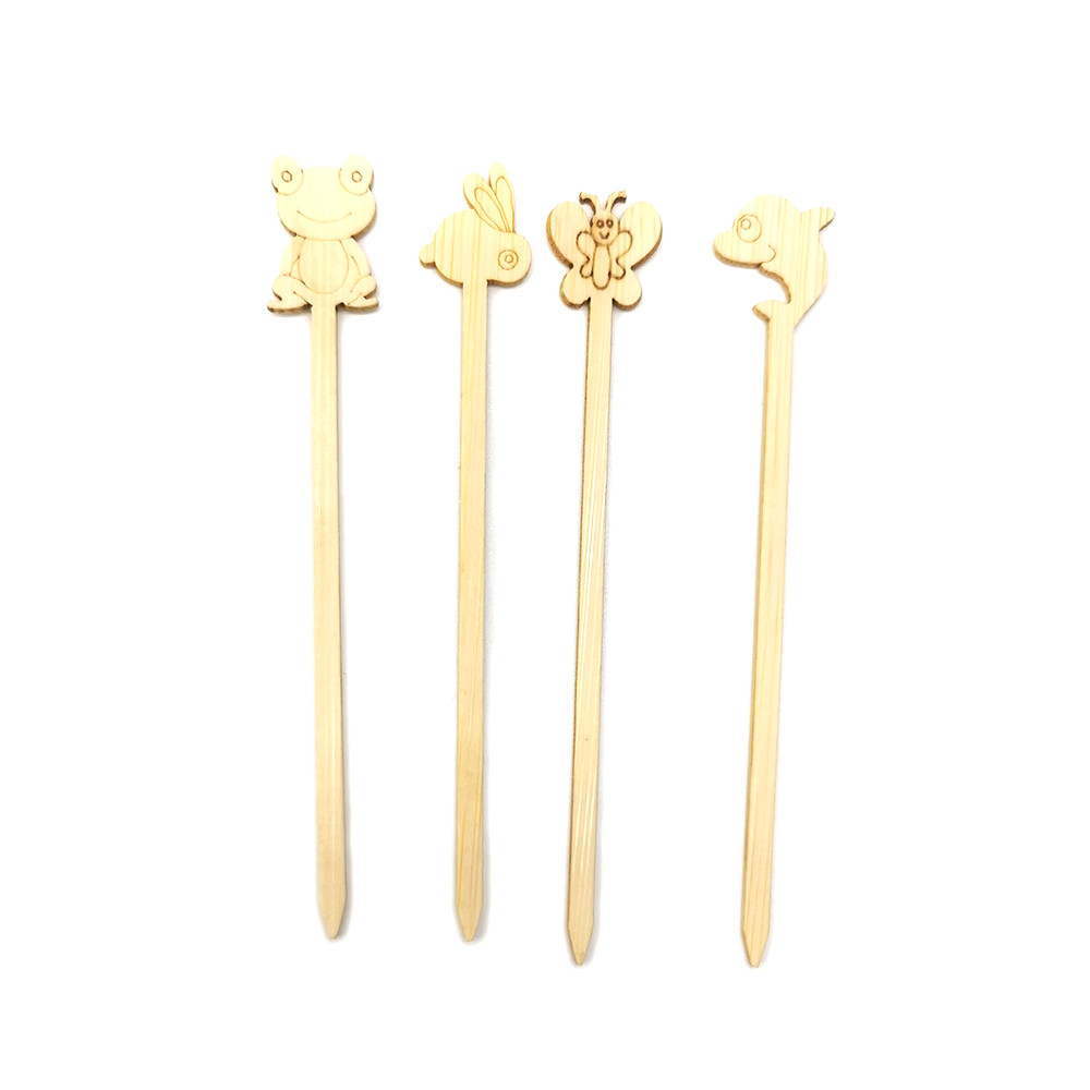 12cm Cocktail Bamboo Food Picks Bulk Wooden Cutlery Reusable