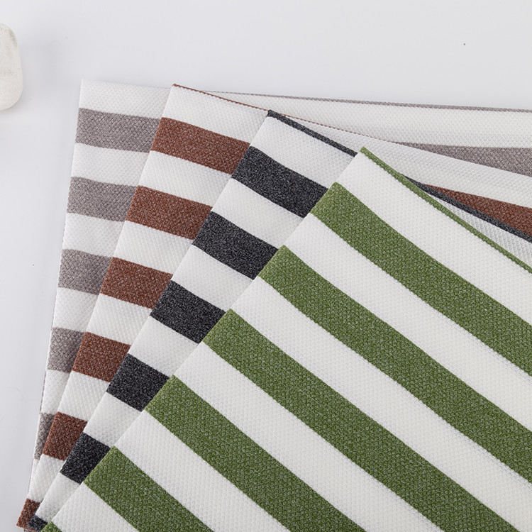 Breathable And Sweat-Absorbent Fashionable Easy To Care Striped Knit Fabric For Polo Shirt