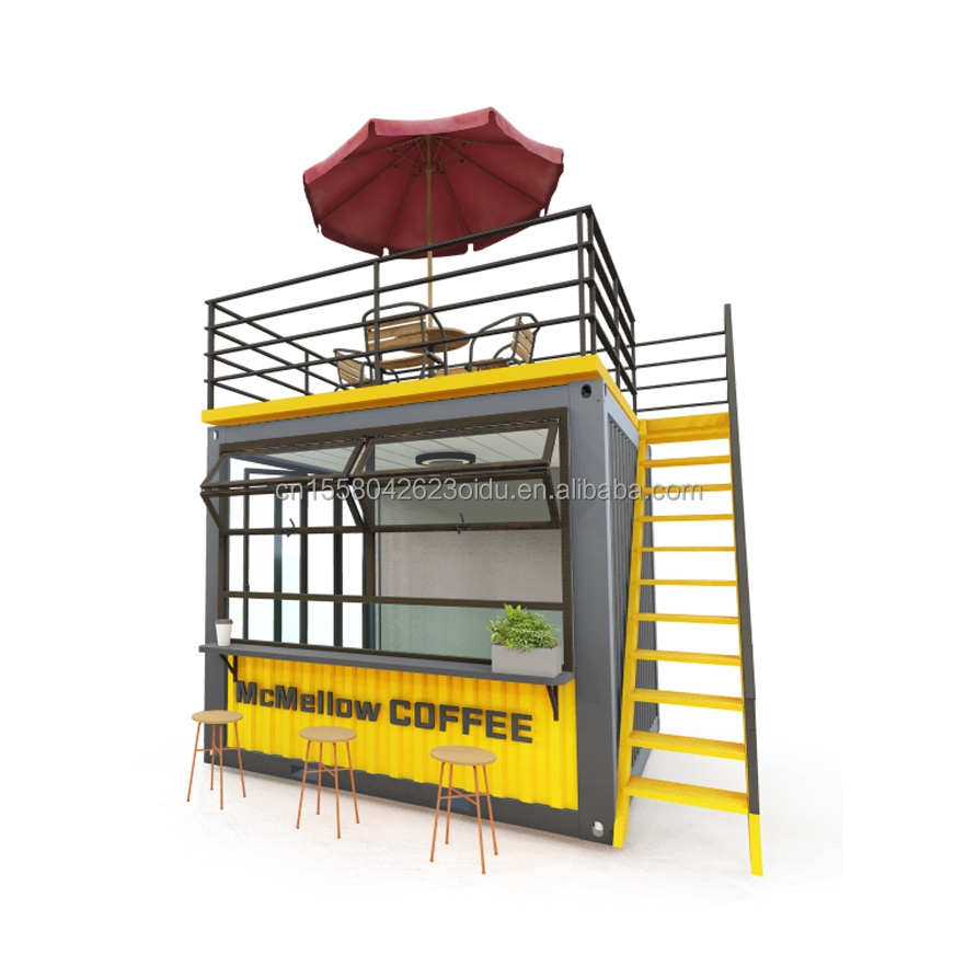 Wall 50/75/100mm Wave Sandwich Panel 20ft/40ft Prefabricated Mobile Bar Customizable 10 FT Modern Prefab Tiny Shop