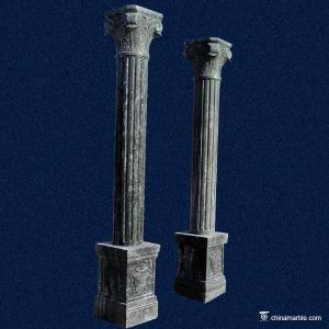 Quality China marble Stone Carving Sculpture The green marble column CL-013 wholesale