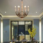 Loft chandelier antique lighting suspension lustre wooden art deco Wooden