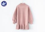 Turtle Neck Little Girl Sweater Dressess , Girls Long Sleeve Dresses Ruffle