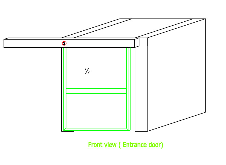 Personal Interlocked Air Shower Room Auto Single - Leaf Slidng Doors For 2 persons