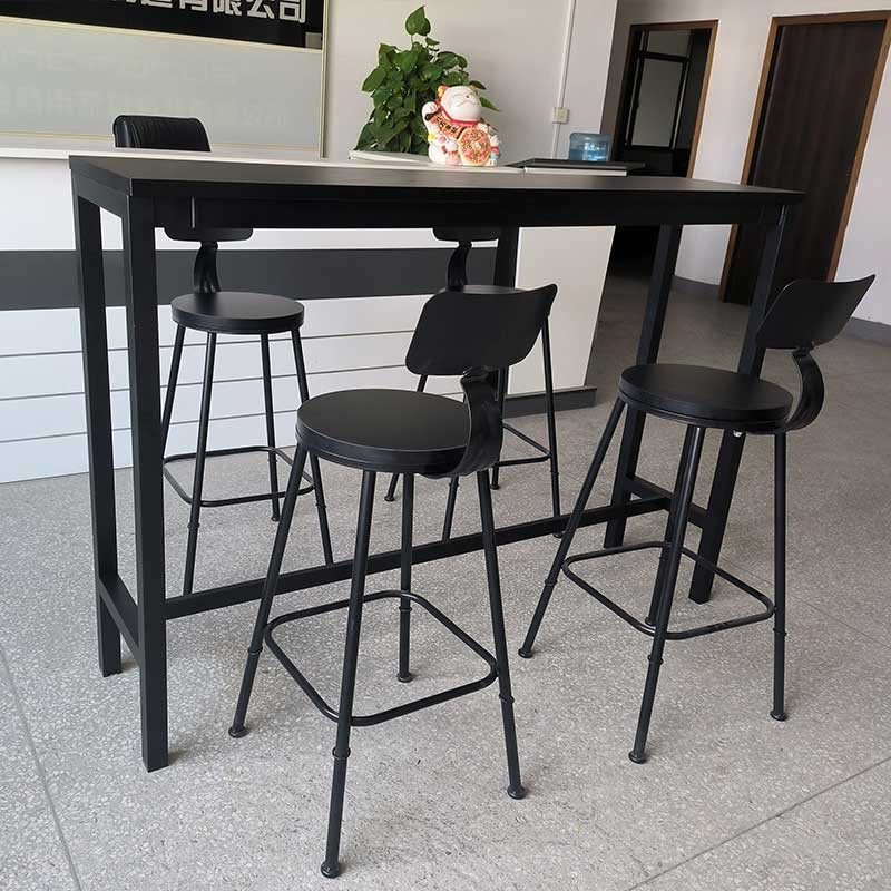 Black Wooden Home Bar Unit Corner Mini Bar Cabinet Liquor Bar Table