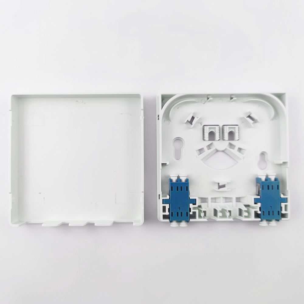 5 Gray/White LC UPC Plastic Fiber Optic Faceplate Socket Panel for Indoor FTTH Network
