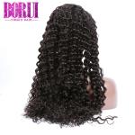 Deep Curly 360 Lace Frontal Wig Peruvian Human Hair 10A Grade No Shedding