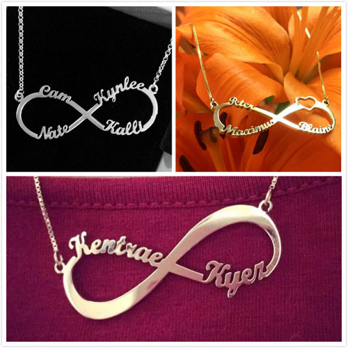 15.7in Infinity Custom Silver Necklaces