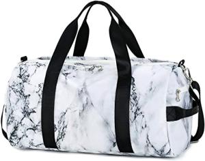 Quality Marble White Sports Duffle Bags For Men Women Casual 800g wholesale