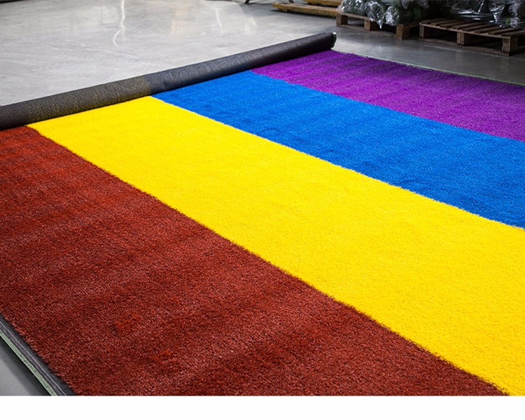 Anti UV Safe Park Colorful Artificial Grass / Rainbow Runway Laying Artificial Lawn