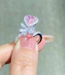 Heart Cut Lab Grown Jewelry Pink Diamond Engagement Ring For Wedding