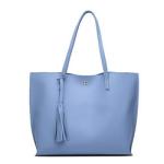 Nylon Womens Black Tote Handbag , 360mm X 300mm Leather Shoulder Tote Bag