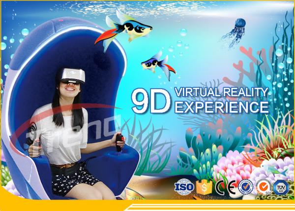 Orange Luxury Seat Amusement Park 9D VR Simulator With 360 Degree Rotating