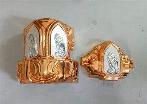 Quality Religious Plastic Casket Corners With 80' Long Steel Bars Gold Color wholesale