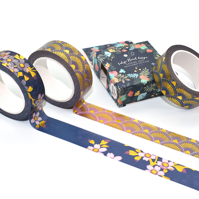 Gold Foil Washi Tape Custom Printed 50 Rolls Tape Set Decoration