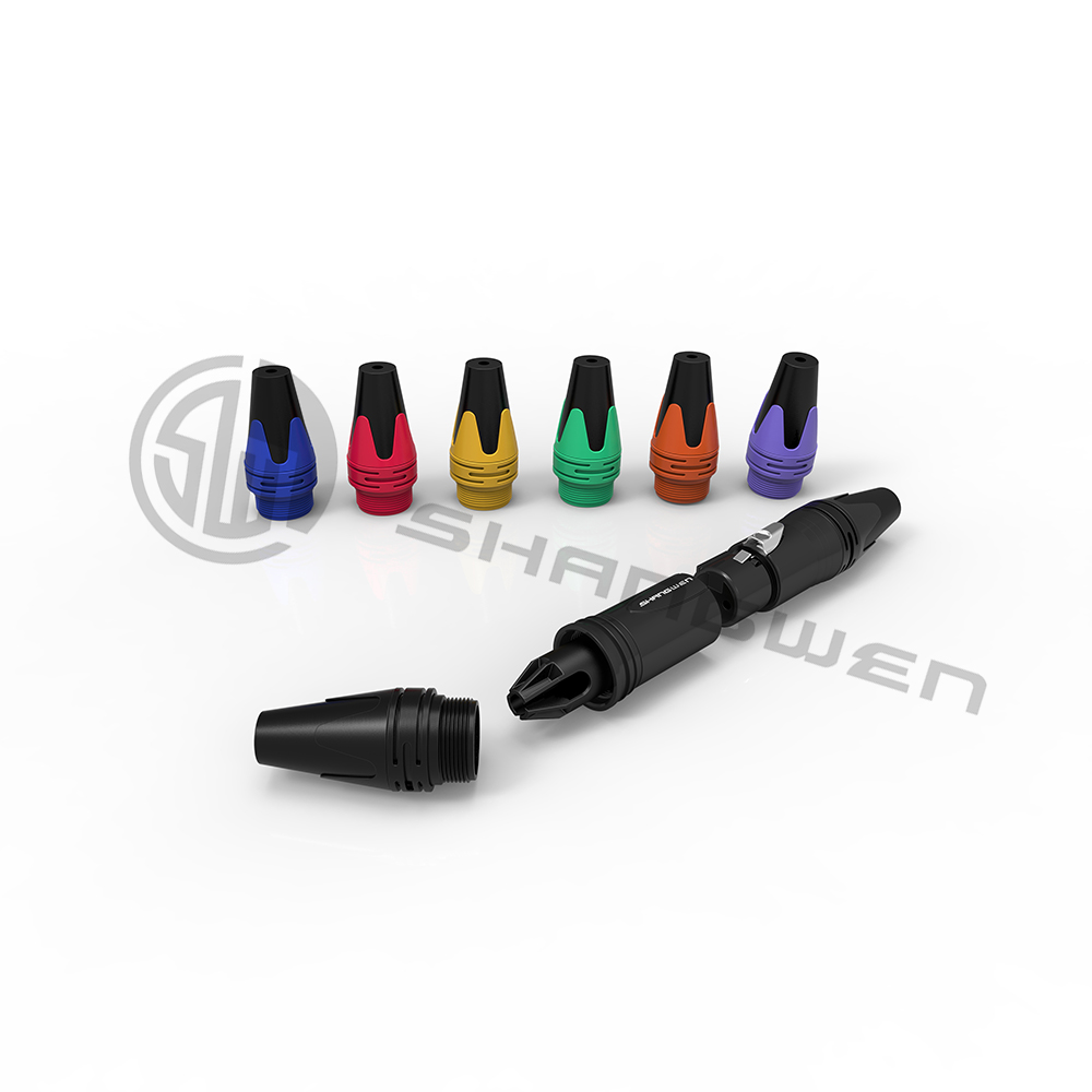 Audio Female 5 Pin Plug Connector XLR Indoor Use Black Shell