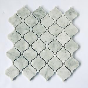Quality Popular Design White Mosaic Tile Sheets Lantern Stone Mosaic Tile Arabesque Baroque Shaped wholesale