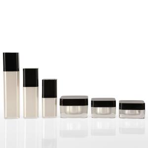 Quality Black Plastic Screw Lid 15g 30g 50g Cosmetic Acrylic Jar wholesale
