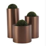 Powder Coated Galvanized Iron Matte Planter Flower Pot
