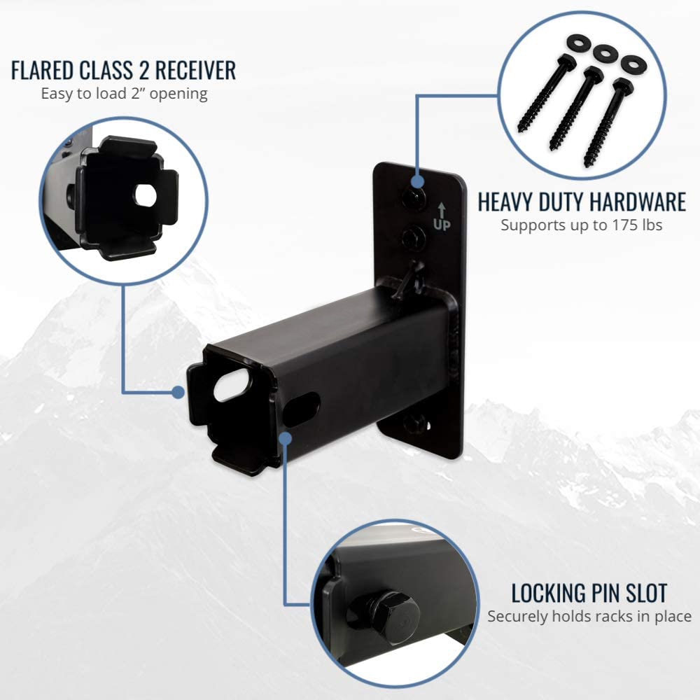 1.25 inch/2 inch Hitch Wall Mount Bike Rack Hitch Cargo Carrier for Plant Fiber Bikes