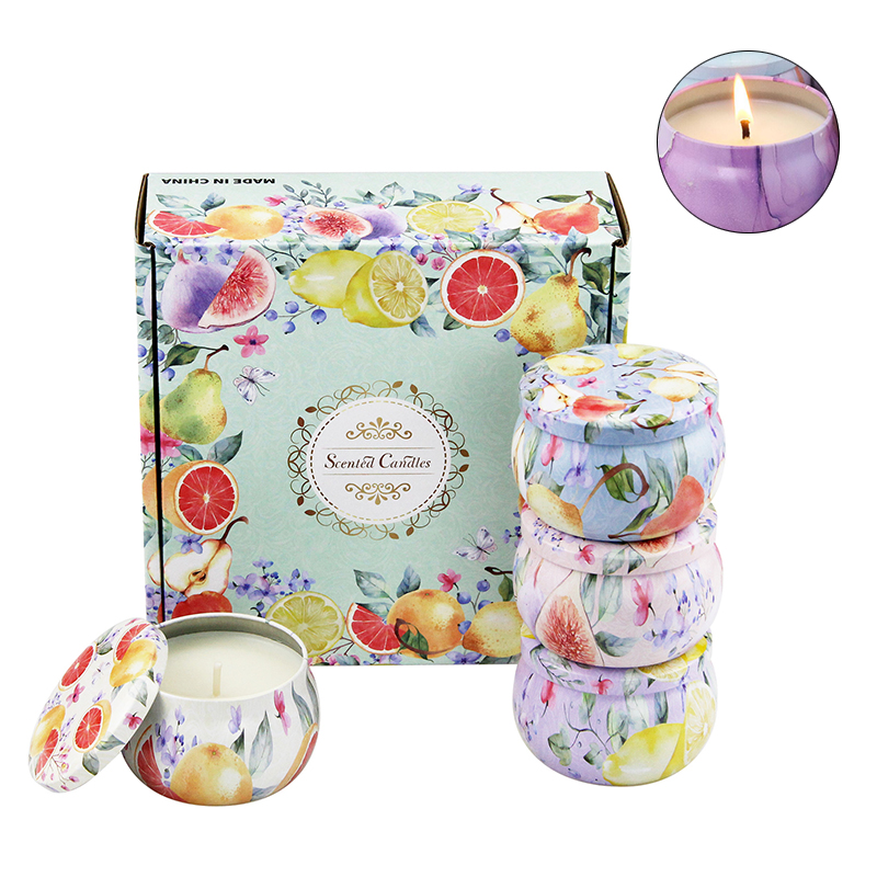 60mm Vegan Soy Candles , Handmade Long Lasting Smelling Candles Persimmon