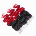 Pre-Colored Brazilian Human Hair Bundles With 13*4 Closure Human Hair Bundles