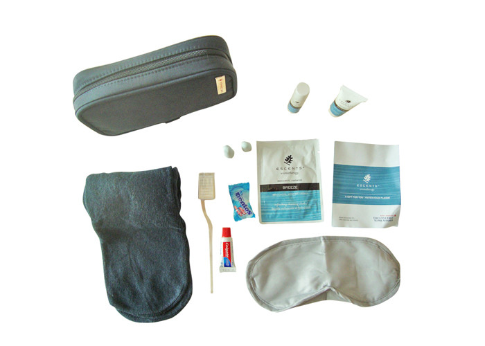 17*4.5*10.5cm Eco - Friendly Air Travel Kit Women Microfiber Pouch For Business Class
