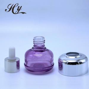 Quality Hanya 15ml Glass Cosmetic Dropper Bottles With Golden Press wholesale