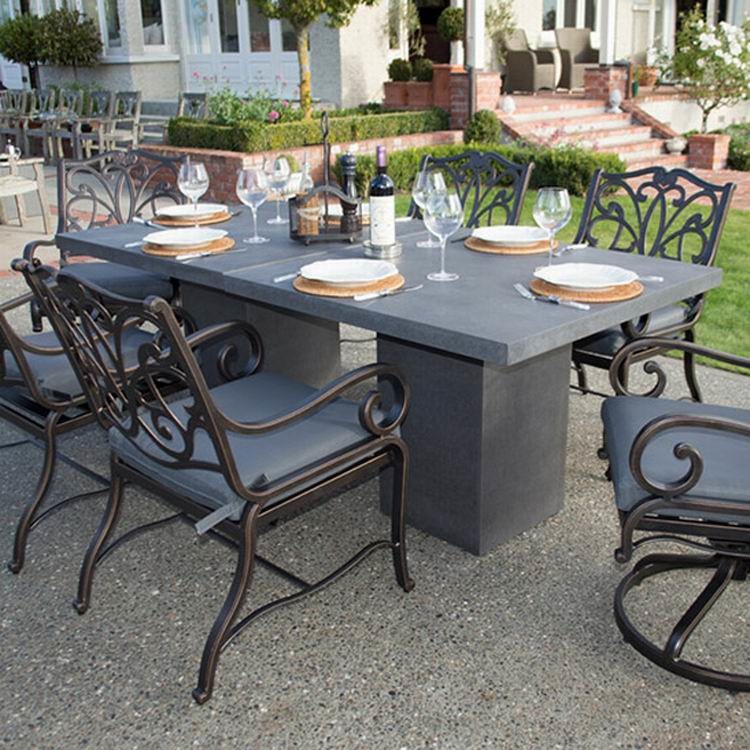 High Quality Sturdy GRC Tables Garden Concrete Furniture Table Sets In Rectangular Round Shapes
