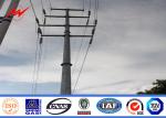 Steel Electric Poles / Eleactrical Power Pole With Cable