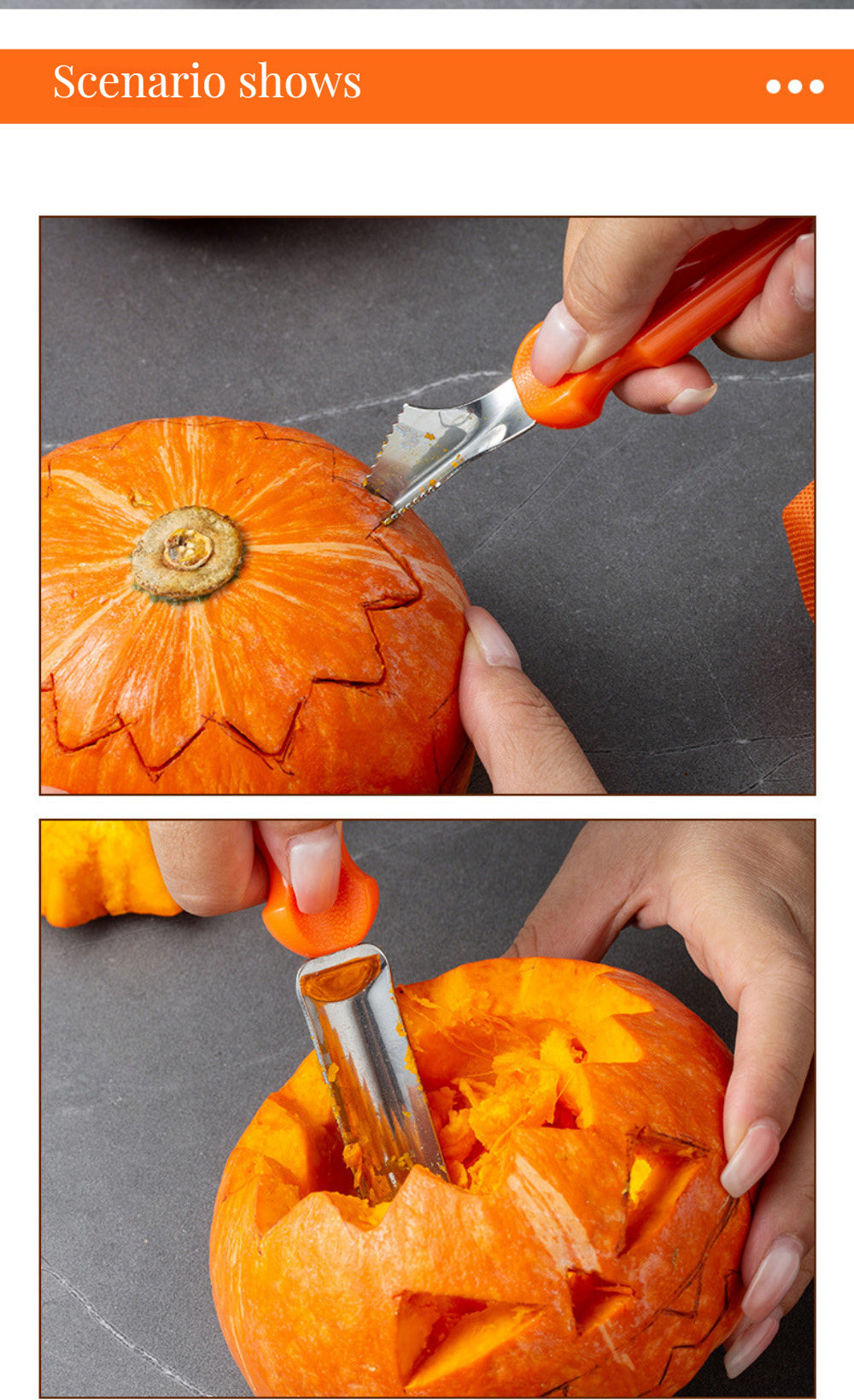 Customized Logo 7pcs Stainless Steel Pumpkin Carving Tools Set for Vegetable Carving