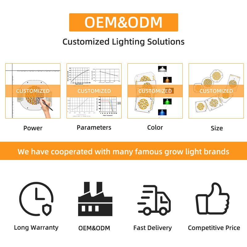 60*60 195-205V 300W 300W Dual CCT LED COB 200W 200W Bi Color COB LED Chip with 90LM/W and CCT 620nm/460nm/520nm/2700K/6500K