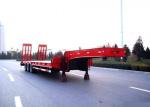 Low Bed Semi Trailer Truck 3 Axles 80 Tons 17m for Loading Construction Machine