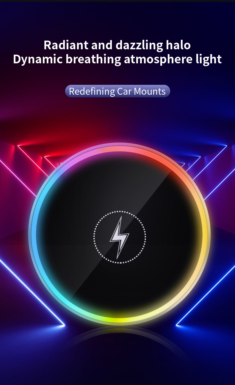 Magnetic Wireless Car Charger with 15W Max Output and 110-205KHz Charging Frequency