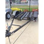 750kg 7x4 Two Bike Motorcycle Trailer , Tandem Axle 3 Rail Motorcycle Trailer