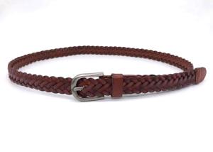 Quality Women Leather 2.5cm Skinny Waist Belts Full Grain Braided wholesale