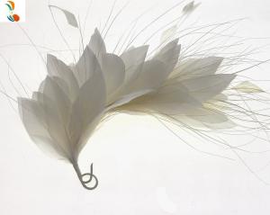 Quality Chinese Year Party Essentials Goose Feather Flower Mount with Wire Accessory wholesale