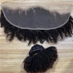 8inches Brazilian Human Kinky Bulk Hair Bundles Extensions With Closures