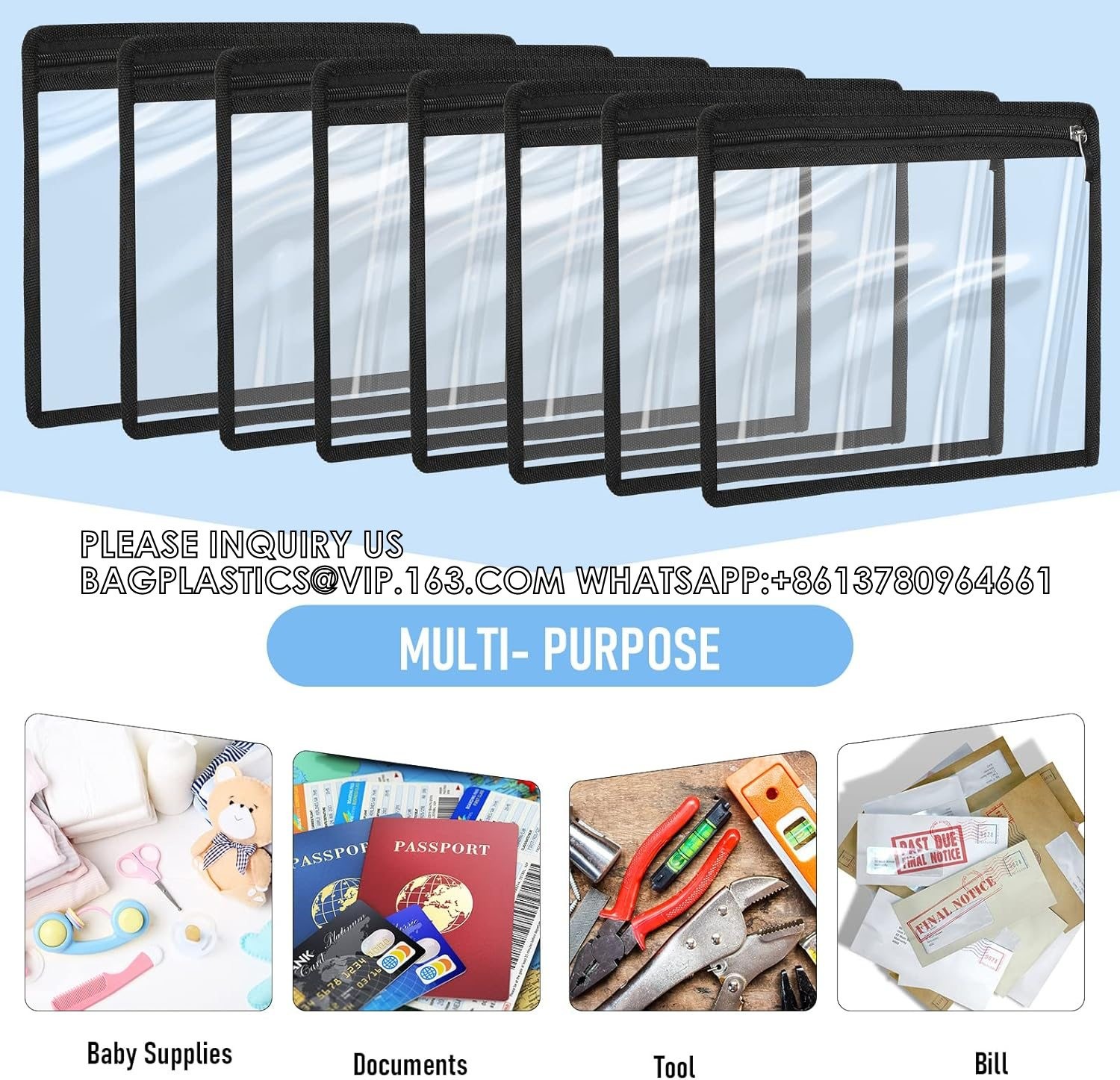 Zipper Pouches Water-Resistant Zip Bag For School Office Supplies, Puzzles & Games Organizing Storage