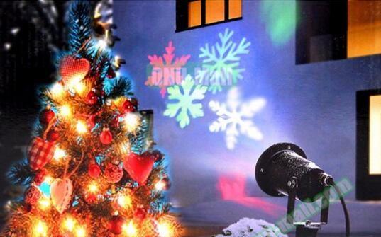 IP44 Waterproof Christmas Outdoor Snow Snowflake Pattern LED Projector Laser