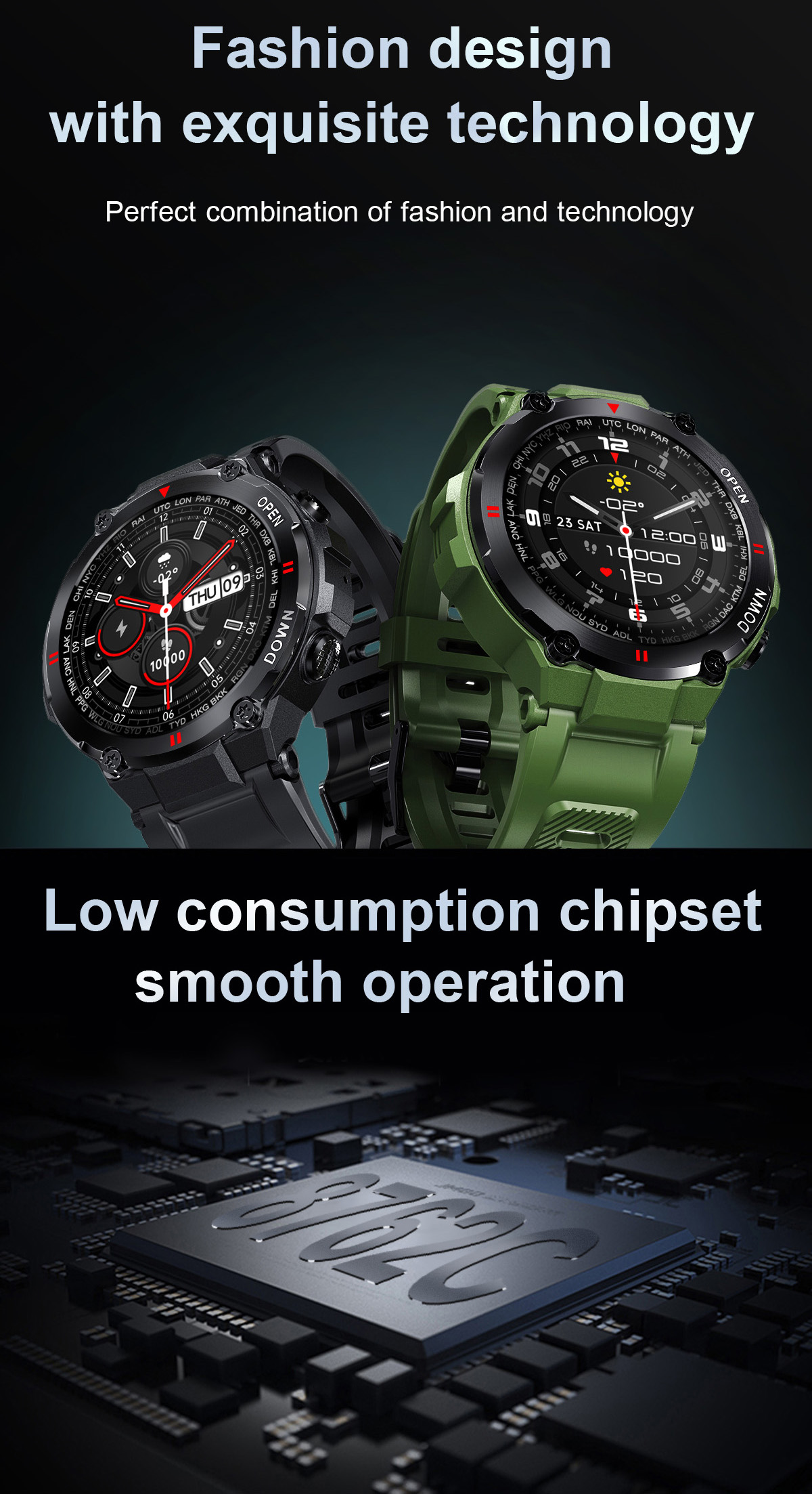 K32 Smartwatch 400mAh Blood PressureSuper Long Standby Time
