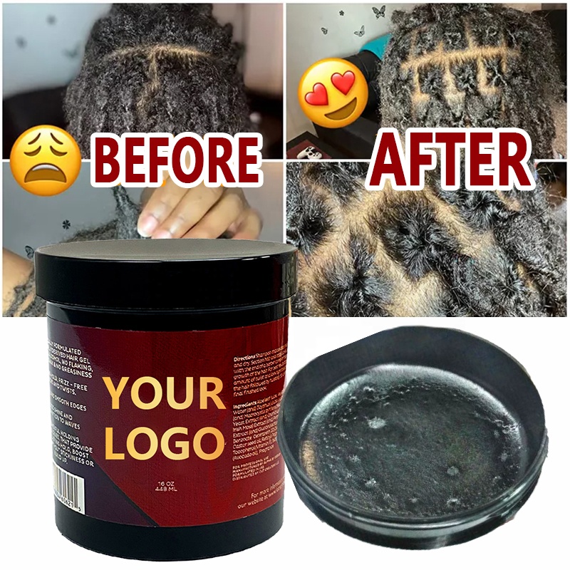 Non Greasy Loc N Thick Clear Braiding Jam Hair Gel and Edge Control Super Strong Hold
