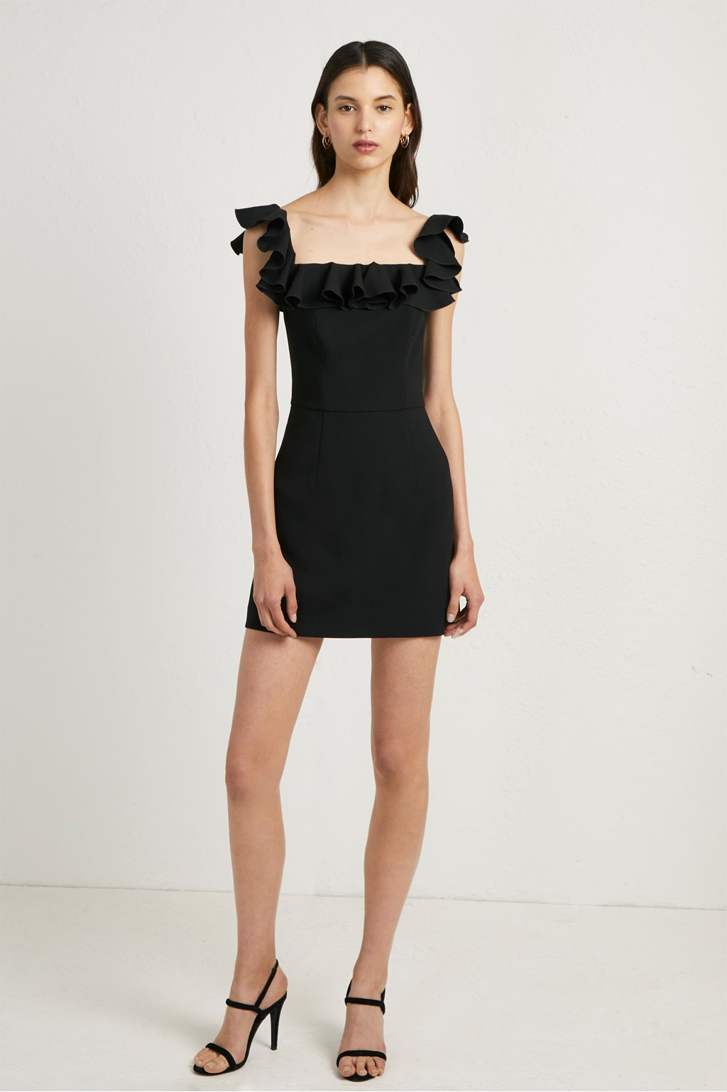 Fashion Black Off Shoulder Dress Sexy Ladies Ruffle
