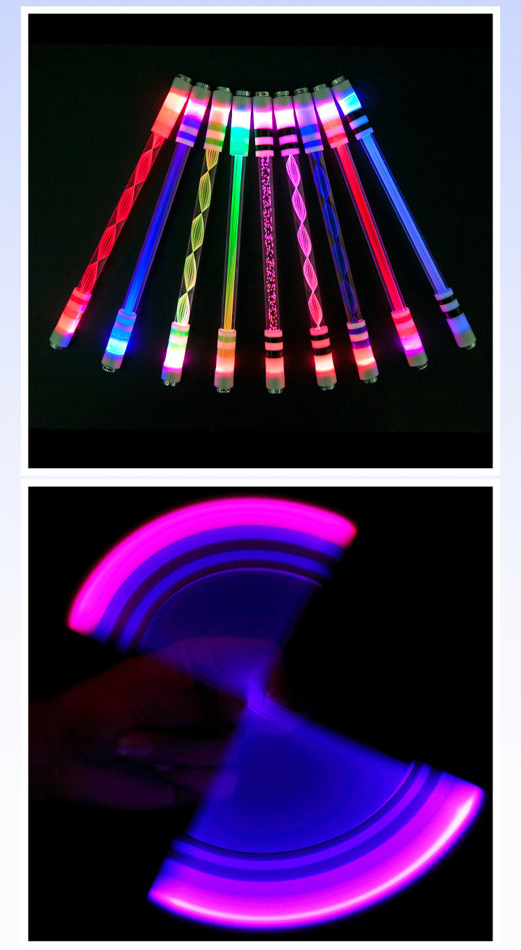 Plastic Luminous Hand Spinner Pen for Stress Relief and Creative Writing Length of 0M