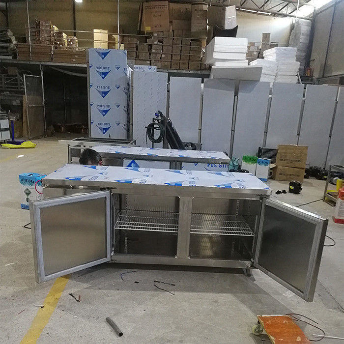 2 Door 1.8m Commercial Stainless Steel Refrigerator Freezer