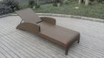 Contemporary Resin Wicker Sunlounger , Folding Beach Lounge Chair