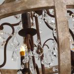 Retro Chandelier Lighting Industrial Hanging Pendant Lamp Globe Wooden