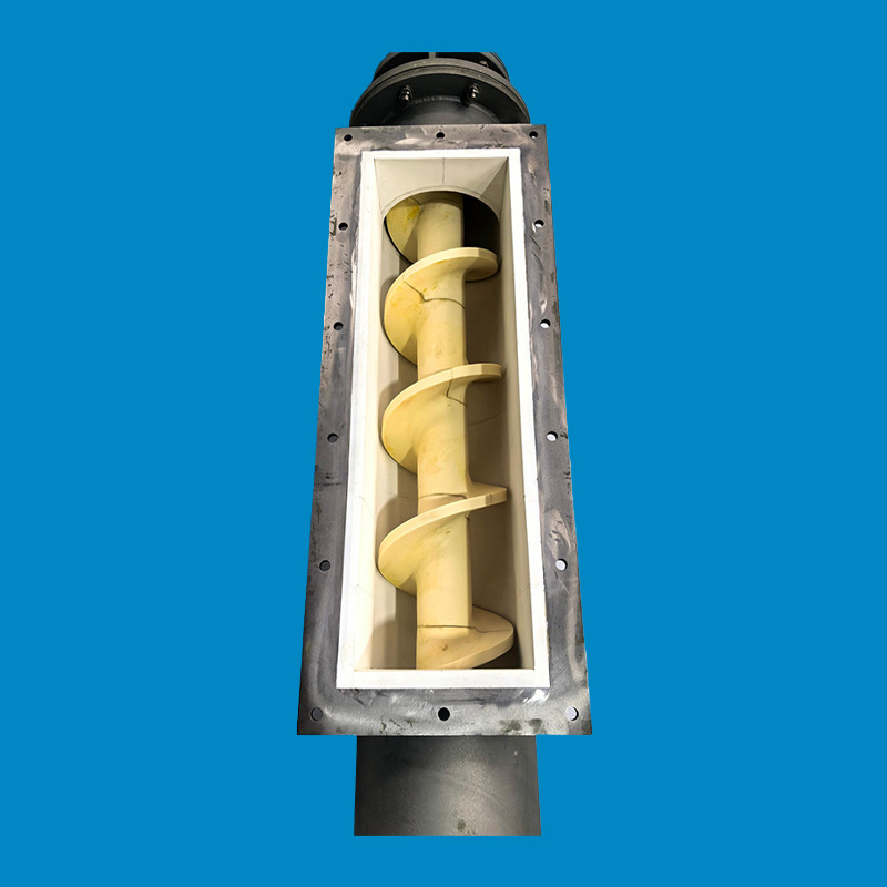Yellow High Performance Ceramic Screw Conveyor With Alumina Axial Screw Conveyors