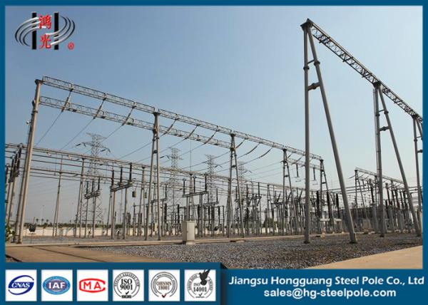 Q235 Electrical Power electric transmission tower Substation Tubular Steel