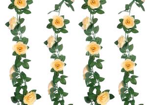 Quality 220cm Plastic Rattan Artificial Fake Flower Vines For Weddings Parties wholesale